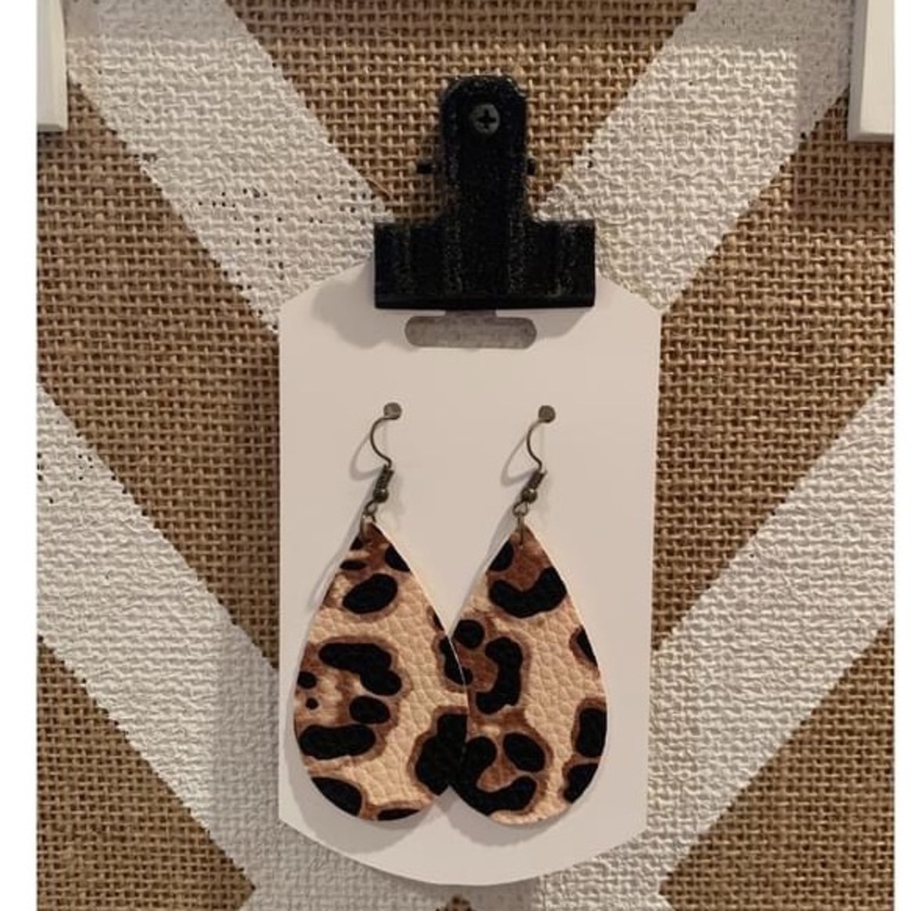 Leopard Print Leather Earrings